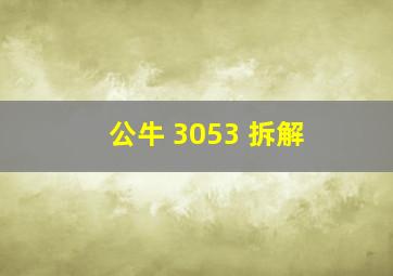 公牛 3053 拆解